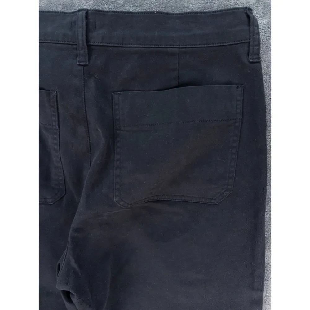 J.Crew Sailor Slim Wide Leg Chino Pants Womens 29 Black Cropped Patch Pockets
